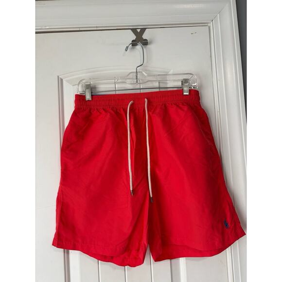 Vintage Polo Ralph Lauren Men's Red Nylon Swim Shorts Size M - Picture 1 of 4